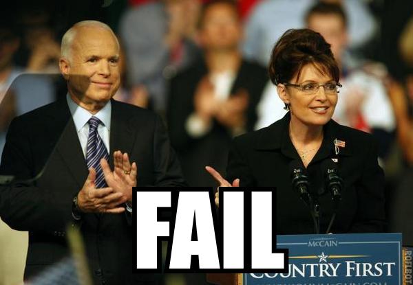 McCain Palin Fail